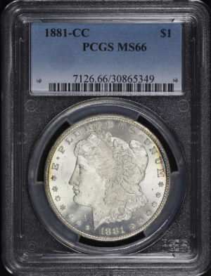 Obverse of this 1881-CC Morgan Dollar PCGS MS-66