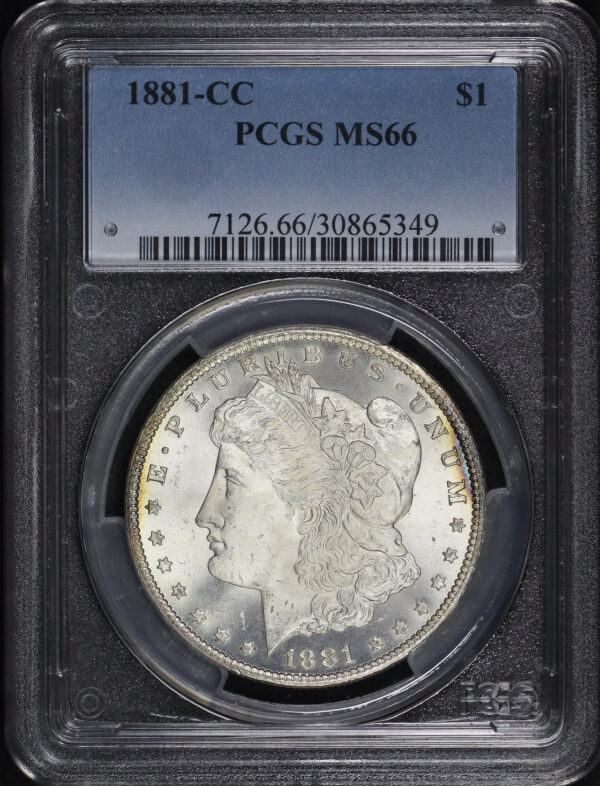 Obverse of this 1881-CC Morgan Dollar PCGS MS-66
