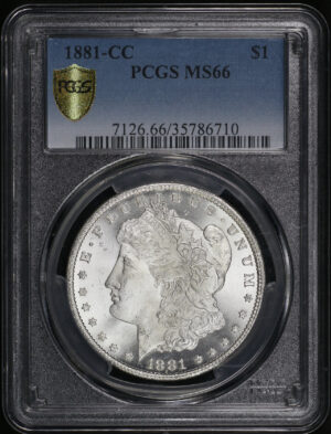 Obverse of this 1881-CC Morgan Dollar PCGS MS-66
