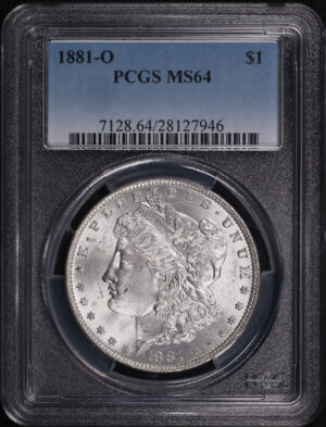 Obverse of this 1881-O Morgan Dollar PCGS MS-64