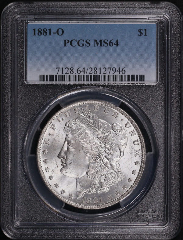 Obverse of this 1881-O Morgan Dollar PCGS MS-64