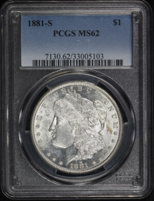 Obverse of this 1881-S Morgan Dollar PCGS MS-62