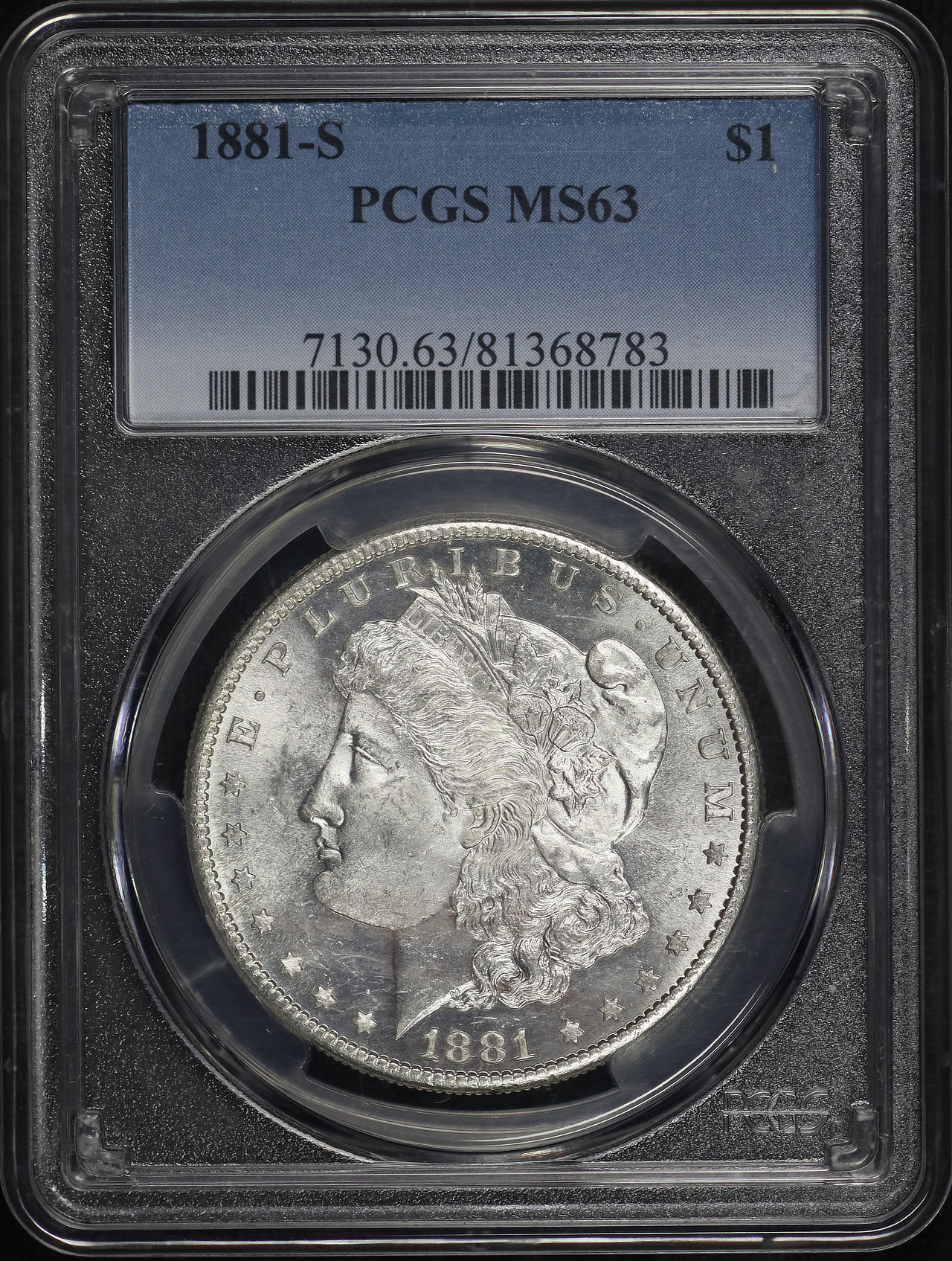Obverse of this 1881-S Morgan Dollar PCGS MS-63
