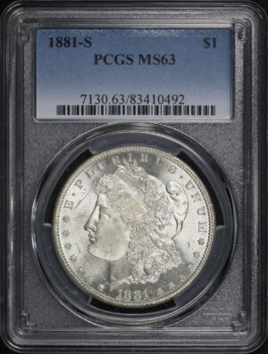 Obverse of this 1881-S Morgan Dollar PCGS MS-63