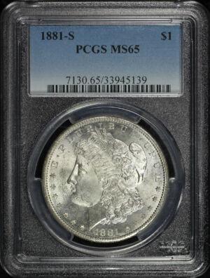 Obverse of this 1881-S Morgan Dollar PCGS MS-65