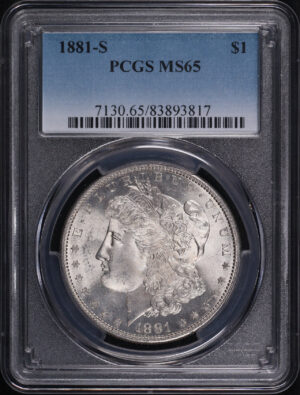 Obverse of this 1881-S Morgan Dollar PCGS MS-65