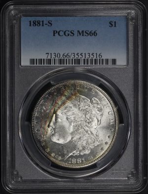 Obverse of this 1881-S Morgan Dollar PCGS MS-66