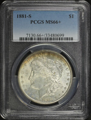 Obverse of this 1881-S Morgan Dollar PCGS MS-66+