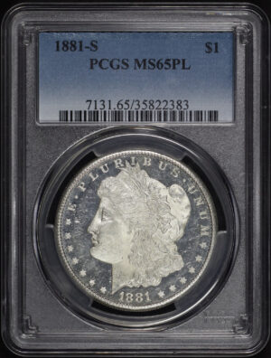 Obverse of this 1881-S Morgan Dollar PCGS MS-65 PL