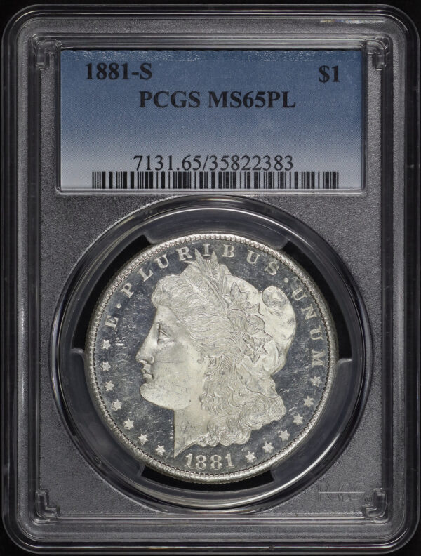 Obverse of this 1881-S Morgan Dollar PCGS MS-65 PL