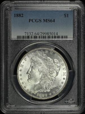 Obverse of this 1882 Morgan Dollar PCGS MS-64