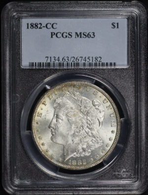 Obverse of this 1882-CC Morgan Dollar PCGS MS-63