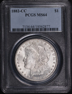 Obverse of this 1882-CC Morgan Dollar PCGS MS-64