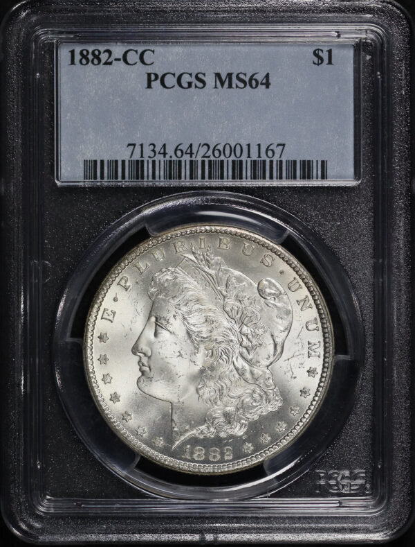 Obverse of this 1882-CC Morgan Dollar PCGS MS-64