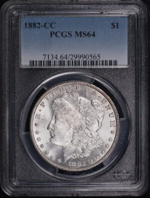 Obverse of this 1882-CC Morgan Dollar PCGS MS-64