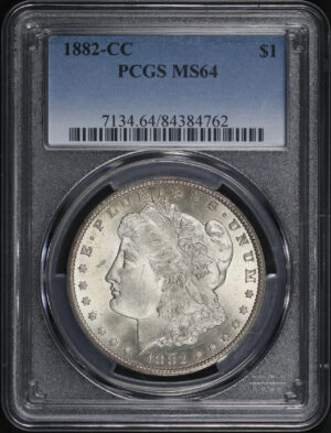Obverse of this 1882-CC Morgan Dollar PCGS MS-64