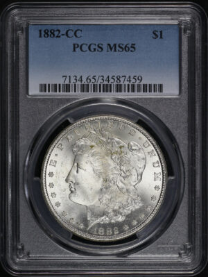 Obverse of this 1882-CC Morgan Dollar PCGS MS-65