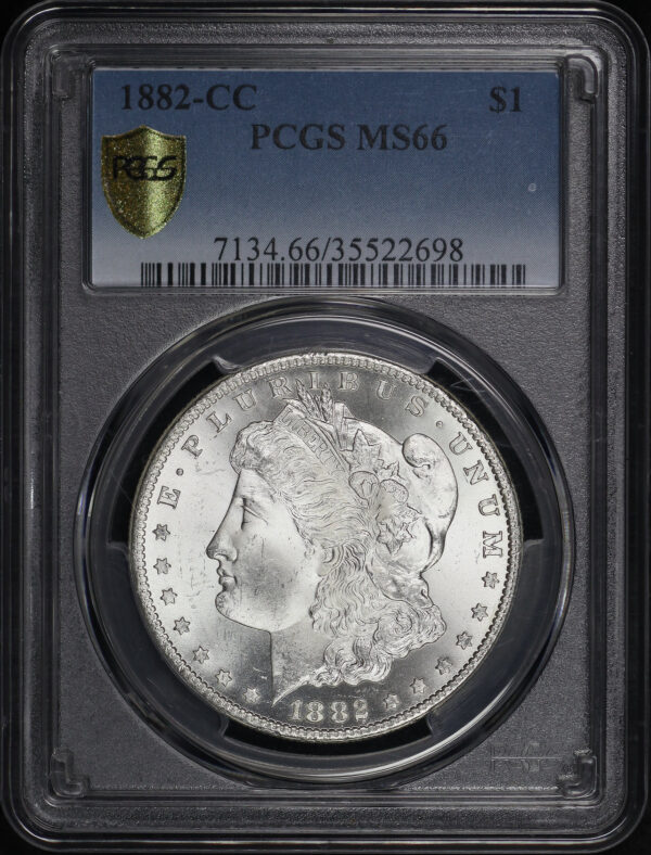 Obverse of this 1882-CC Morgan Dollar PCGS MS-66