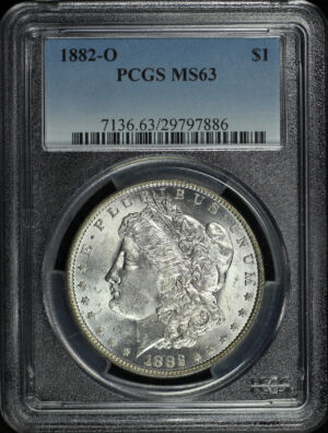 Obverse of this 1882-O Morgan Dollar PCGS MS-63