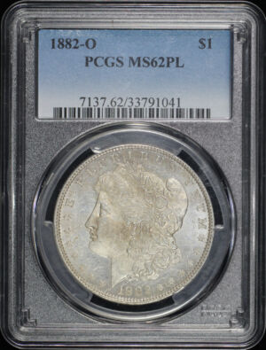 Obverse of this 1882-O Morgan Dollar PCGS MS-62 PL
