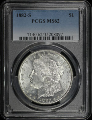 Obverse of this 1882-S Morgan Dollar PCGS MS-62
