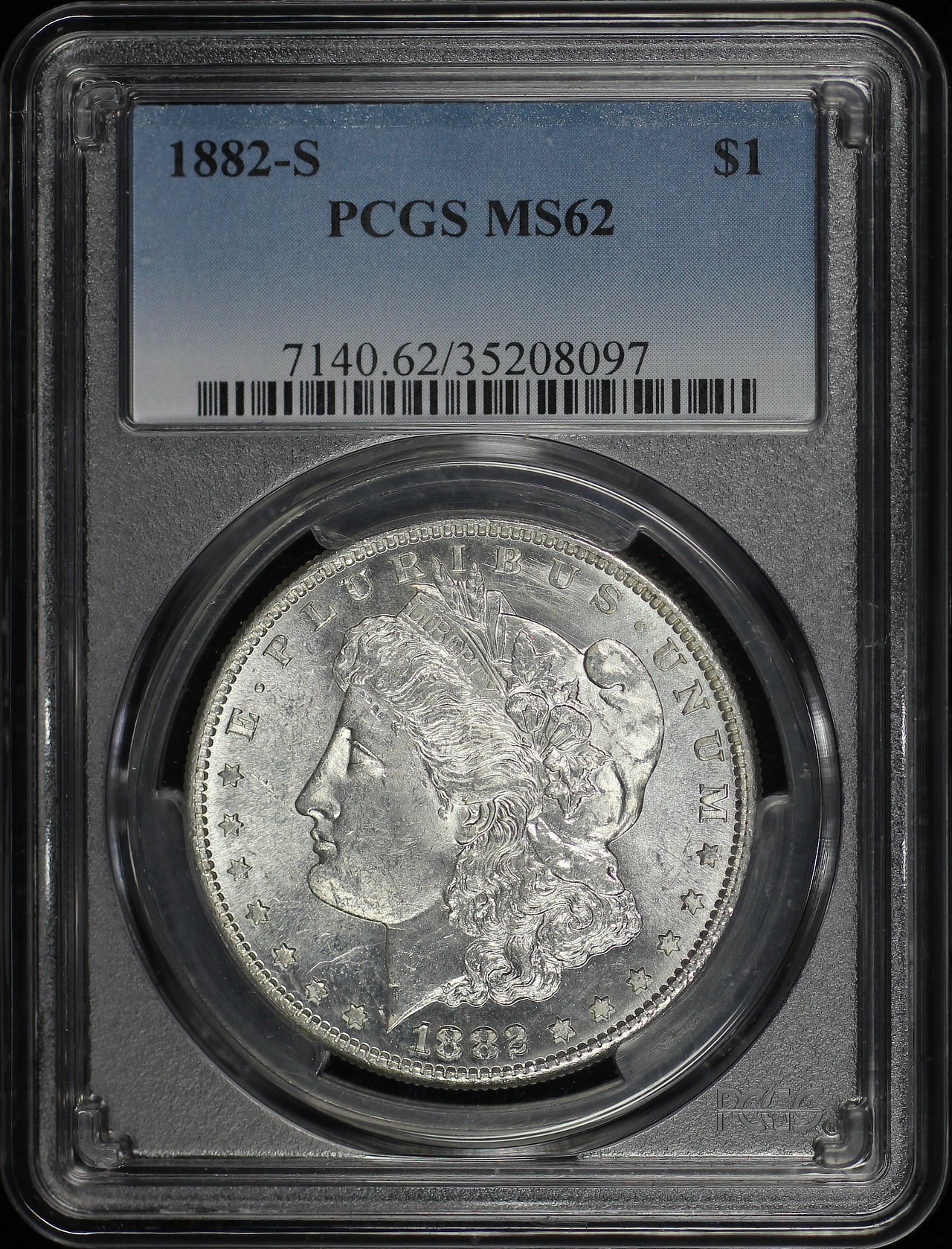 Obverse of this 1882-S Morgan Dollar PCGS MS-62