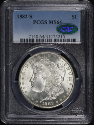 Obverse of this 1882-S Morgan Dollar PCGS MS-64 CAC