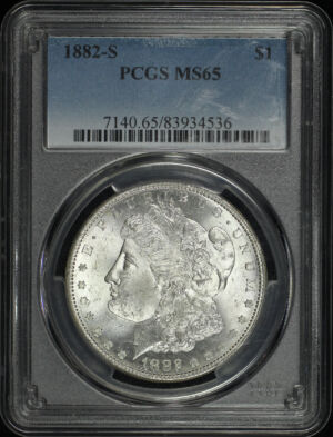 Obverse of this 1882-S Morgan Dollar PCGS MS-65