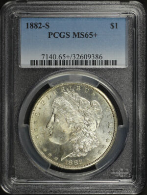 Obverse of this 1882-S Morgan Dollar PCGS MS-65+