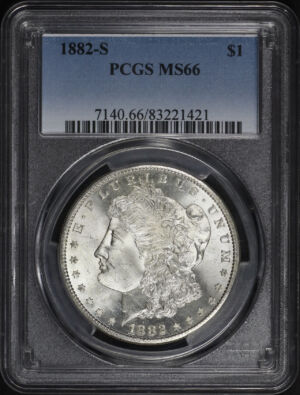 Obverse of this 1882-S Morgan Dollar PCGS MS-66
