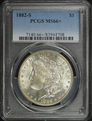 Obverse of this 1882-S Morgan Dollar PCGS MS-66+