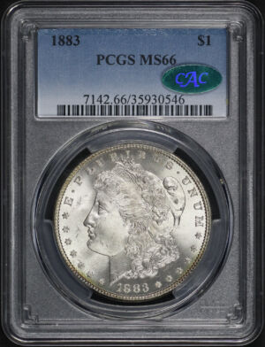 Obverse of this 1883 Morgan Dollar PCGS MS-66 CAC