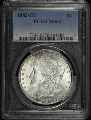 Obverse of this 1883-CC Morgan Dollar PCGS MS-63