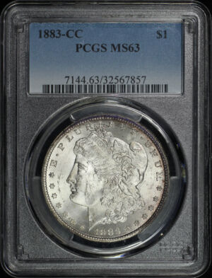 Obverse of this 1883-CC Morgan Dollar PCGS MS-63