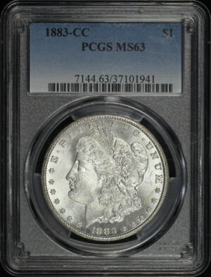 Obverse of this 1883-CC Morgan Dollar PCGS MS-63
