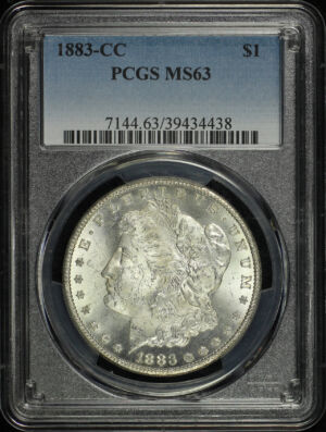 Obverse of this 1883-CC Morgan Dollar PCGS MS-63