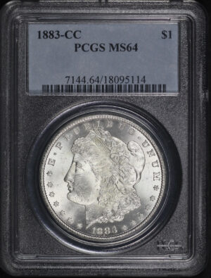 Obverse of this 1883-CC Morgan Dollar PCGS MS-64