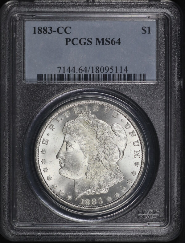 Obverse of this 1883-CC Morgan Dollar PCGS MS-64