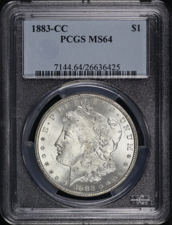 Obverse of this 1883-CC Morgan Dollar PCGS MS-64
