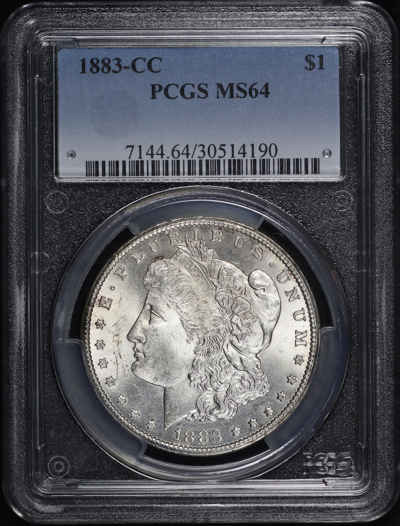 Obverse of this 1883-CC Morgan Dollar PCGS MS-64