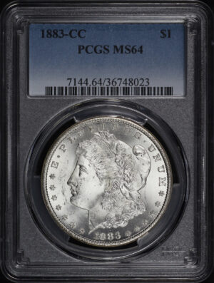 Obverse of this 1883-CC Morgan Dollar PCGS MS-64