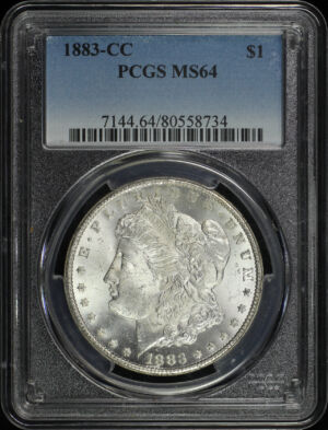 Obverse of this 1883-CC Morgan Dollar PCGS MS-64