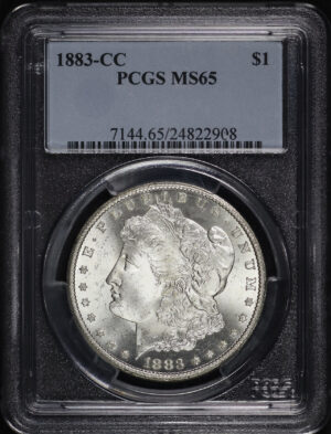 Obverse of this 1883-CC Morgan Dollar PCGS MS-65