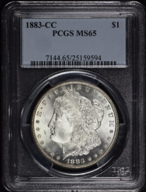 Obverse of this 1883-CC Morgan Dollar PCGS MS-65