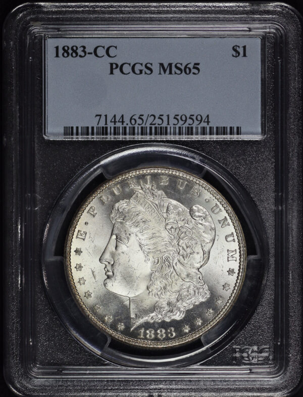 Obverse of this 1883-CC Morgan Dollar PCGS MS-65