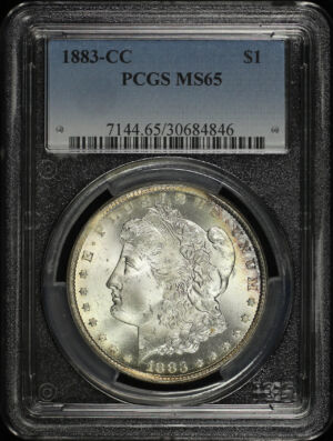 Obverse of this 1883-CC Morgan Dollar PCGS MS-65