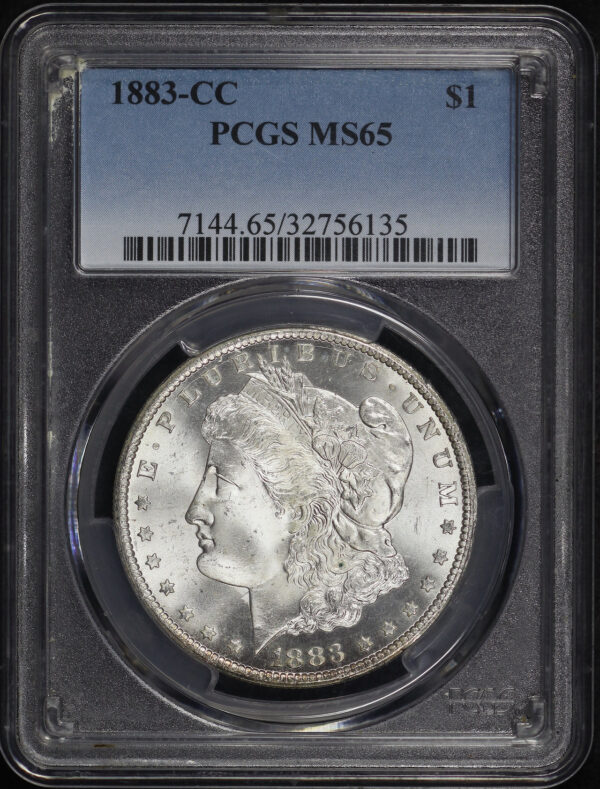 Obverse of this 1883-CC Morgan Dollar PCGS MS-65