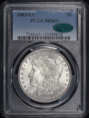 Obverse of this 1883-CC Morgan Dollar PCGS MS-65+ CAC