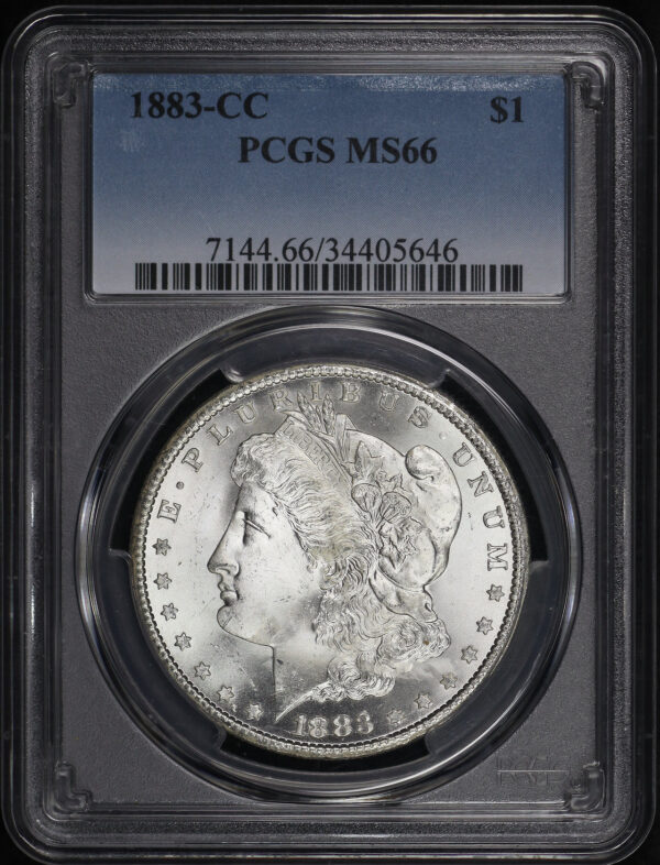 Obverse of this 1883-CC Morgan Dollar PCGS MS-66