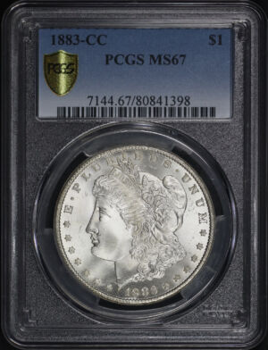 Obverse of this 1883-CC Morgan Dollar PCGS MS-67